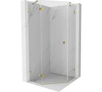 Mexen Lunar cabina de ducha pentagonal abatible izquierda 80 x 80 cm, transparente, dorada - 831-080L-080P-50-00-L 62105 5905315413987