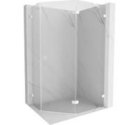 Mexen Lunar cabina de ducha pentagonal con puerta abatible derecha 100 x 90 cm, transparente, blanca - 831-100P-090L-20-00-P 62619 5905315414861