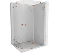 Mexen Lunar cabina de ducha semicircular abatible derecha 90 x 70 cm, transparente, cobre cepillado - 833-090P-070L-65-00 61863 5905315411662