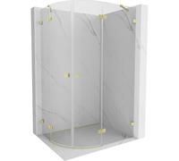 Mexen Lunar cabina de ducha semicircular abatible derecha 90 x 70 cm, transparente, dorado cepillado - 833-090P-070L-55-00 61851 5905315411426