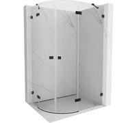 Mexen Lunar cabina de ducha semicircular abatible derecha 90 x 70 cm, transparente, negra - 833-090P-070L-70-00 61875 5905315411907
