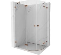 Mexen Lunar cabina de ducha semicircular abatible izquierda 100 x 70 cm, transparente, oro rosa - 833-100L-070P-60-00 61777 5905315410160
