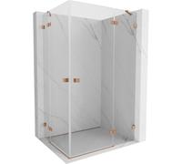 Mexen Lunar Duo cabina de ducha abatible derecha 115 x 105 cm, transparente, cobre cepillado - 834-115P-105L-65-00 93085 5905315780072