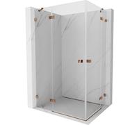 Mexen Lunar Duo cabina de ducha abatible izquierda 100 x 90 cm, transparente, oro rosa - 834-100L-090P-60-00 62725 5905315426291