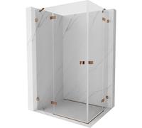 Mexen Lunar Duo cabina de ducha abatible izquierda 105 x 75 cm, transparente, oro rosa - 834-105L-075P-60-00 62729 5905315426338