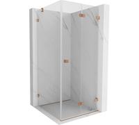 Mexen Lunar-F cabina de ducha plegable derecha 80 x 80 cm, transparente, cobre cepillado- 836-080-080-65-00-P 65971 5905315482310