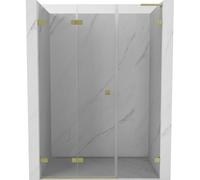 Mexen Lunar-F L puerta de ducha plegable izquierda 135 cm, transparente, oro cepillado - 836SL-135-050-55-00-L 69456 5905315513762