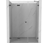 Mexen Lunar-F puerta de ducha plegable izquierda 125 cm, transparente, gris cañón cepillado - 836S-125-050-66-00-L 69225 5905315512215
