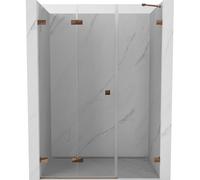 Mexen Lunar-F puertas de ducha plegables izquierda 145 cm, transparente, oro rosa - 836S-145-050-60-00-L 69195 5905315512079