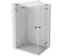 Mexen Lunar L Cabina de ducha abatible izquierda Duo 95 x 85 cm, transparente, oro rosa - 834L-095L-085P-60-00 63027 5905315432827