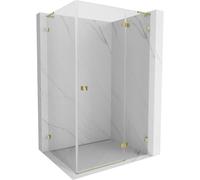 Mexen Lunar L cabina de ducha con puerta abatible derecha 100 x 80 cm, transparente, dorada - 834L-100-080-50-00-P 63842 5905315441836
