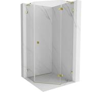 Mexen Lunar L cabina de ducha pentagonal abatible derecha 100 x 100 cm, transparente, dorada - 831L-100P-100L-50-00-P 62010 5905315416766