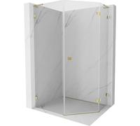Mexen Lunar L cabina de ducha pentagonal abatible derecha 80 x 90 cm, transparente, dorada - 831L-080P-090L-50-00-P 62003 5905315416698