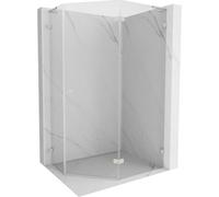 Mexen Lunar L cabina de ducha pentagonal con bisagra derecha 100x90 cm, transparente, níquel cepillado - 831L-100P-090L-97-00-P 62077 5905315417381