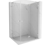 Mexen Lunar L cabina de ducha semicircular abatible derecha 100 x 90 cm, transparente, níquel cepillado - 833L-100P-090L-97-00 62336 5905315413796