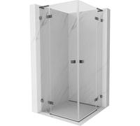 Mexen Lunar L Dúo cabina de ducha abatible 120 x 120 cm, transparente, gris pistola cepillado - 834L-120L-120P-66-00 63563 5905315434616