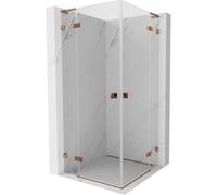 Mexen Lunar L Duo cabina de ducha abatible 90 x 90 cm, transparente, oro rosado - 834L-090L-090P-60-00 63023 5905315432780