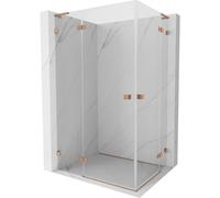 Mexen Lunar L Duo cabina de ducha abatible izquierda 120 x 100 cm, transparente, cobre cepillado - 834L-120L-100P-65-00 63306 5905315433916