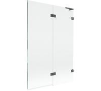 Mexen Lunar L paraván de bañera de 2 paneles derecho 120 x 150 cm, transparente, gris acero cepillado - 897L-120-100-66-00-P 70451 5905315518682