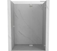 Mexen Lunar L puerta de ducha abatible derecha 130 cm, transparente, níquel cepillado - 834L-130-000-97-00-P 68992 5905315423375