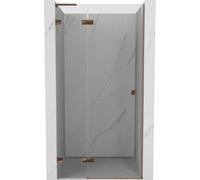 Mexen Lunar L puerta de ducha abatible izquierda 85 cm, transparente, oro rosa - 834L-085-000-60-00-L 68344 5905315421036