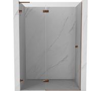 Mexen Lunar L puertas de ducha batientes izquierda 140 cm, transparente, oro rosa - 834L-140-000-60-00-L 68357 5905315421142