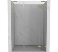 Mexen Lunar puerta de ducha abatible derecha 120 cm, transparente, dorado cepillado - 834S-120-050-55-00-P 70002 5905315521415