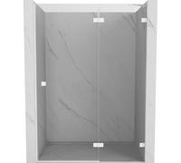 Mexen Lunar puerta de ducha abatible derecha 130 cm, transparente, blanca - 834-130-000-20-00-P 68037 5905315419170