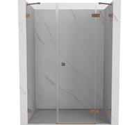 Mexen Lunar puerta de ducha abatible derecha 155 cm, transparente, cobre cepillado - 834S-155-050-65-00-P 70034 5905315521668