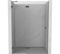 Mexen Lunar puerta de ducha abatible izquierda 130 cm, transparente, metal gris - 834-130-000-95-00-L 67974 5905315418722