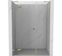 Mexen Lunar puerta de ducha abatible izquierda 155 cm, transparente, dorada - 834S-155-050-50-00-L 69764 5905315520494