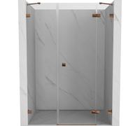 Mexen Lunar puerta de ducha batiente derecha 145 cm, transparente, oro rosa - 834S-145-050-60-00-P 70021 5905315521552