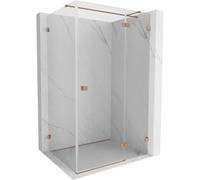Mexen Lunar T cabina de ducha abatible derecha 140 x 80 cm, transparente, cobre cepillado - 834T-140-080-65-00-P 66452 5905315449139