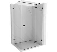 Mexen Lunar T cabina de ducha abatible derecha 140 x 80 cm, transparente, negra - 834T-140-080-70-00-P 66686 5905315449931