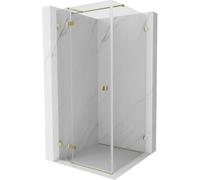 Mexen Lunar T cabina de ducha abatible izquierda 100 x 100 cm, transparente, dorada - 834T-100-100-50-00-L 91282 5905315795304
