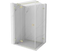 Mexen Lunar T cabina de ducha abatible izquierda 140 x 80 cm, transparente, dorada cepillada - 834T-140-080-55-00-L 64398 5905315444332