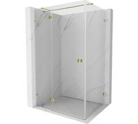 Mexen Lunar T cabina de ducha con puerta abatible izquierda 140 x 90 cm, transparente, dorada - 834T-140-090-50-00-L 64365 5905315444004