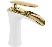 Mexen Lyra grifo de lavabo, blanco/dorado - 745300-25 3988 5907709173958