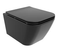 Mexen Madox inodoro sin borde con asiento de caída lenta slim, duroplast, negro mate - 30154070 16038 5907709154421