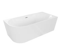 Mexen Mia bañera exenta de esquina derecha 160 x 75 cm, blanca, rebosadero níquel cepillado - 52691607500P-97 46294 5905315383402