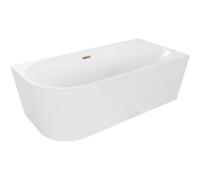 Mexen Mia bañera exenta de esquina derecha 170 x 80 cm, blanca, rebosadero oro rosa - 52691708000P-60 46370 5905315383556