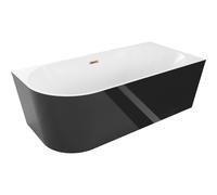 Mexen Mia bañera exenta de esquina derecha 180 x 80 cm, blanca/negra, rebosadero oro rosa - 52691808075P-60 46420 5905315383853