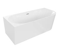 Mexen Mia bañera exenta de esquina izquierda 160 x 75 cm, blanca, rebosadero en níquel cepillado - 52691607500L-97 46272 5905315382603