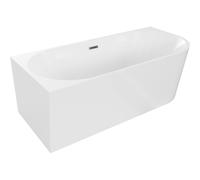 Mexen Mia bañera exenta de esquina izquierda 160 x 75 cm, blanca, rebosadero gun metal - 52691607500L-95 46271 5905315382597