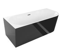 Mexen Mia bañera exenta de esquina izquierda 170 x 80 cm, blanca/negra, rebosadero gun metal - 52691708075L-95 46364 5905315382894