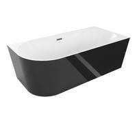 Mexen Mia bañera exenta esquina derecha 150 x 75 cm, blanca/negra, rebosadero gun metal - 52691507575P-95 46259 5905315383297