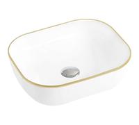 Mexen Mirabel lavabo de sobreponer 50 x 40 cm, blanco/dorado - 22115005 2246 5907709191365