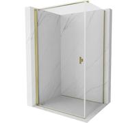 Mexen Mist-B cabina de ducha abatible 75 x 110 cm, transparente, dorada - 8A2T-075-110-50-00 77682 5905315666550