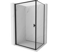 Mexen Mist-B cabina de ducha abatible izquierda 90 x 80 cm, marco negro, negro - 8A2T-090-080-70-70-L 78692 5905315668752