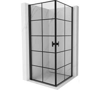 Mexen Mist-B Duo cabina de ducha abatible 90 x 90 cm, cuadrícula negra, negro - 8A2-090L-090P-70-77 78873 5905315672759